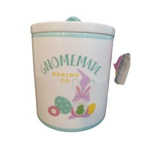 Design Pac Inc Cookie Jar ONLY Vintage Large Ceramic Green White Bunny Eggs